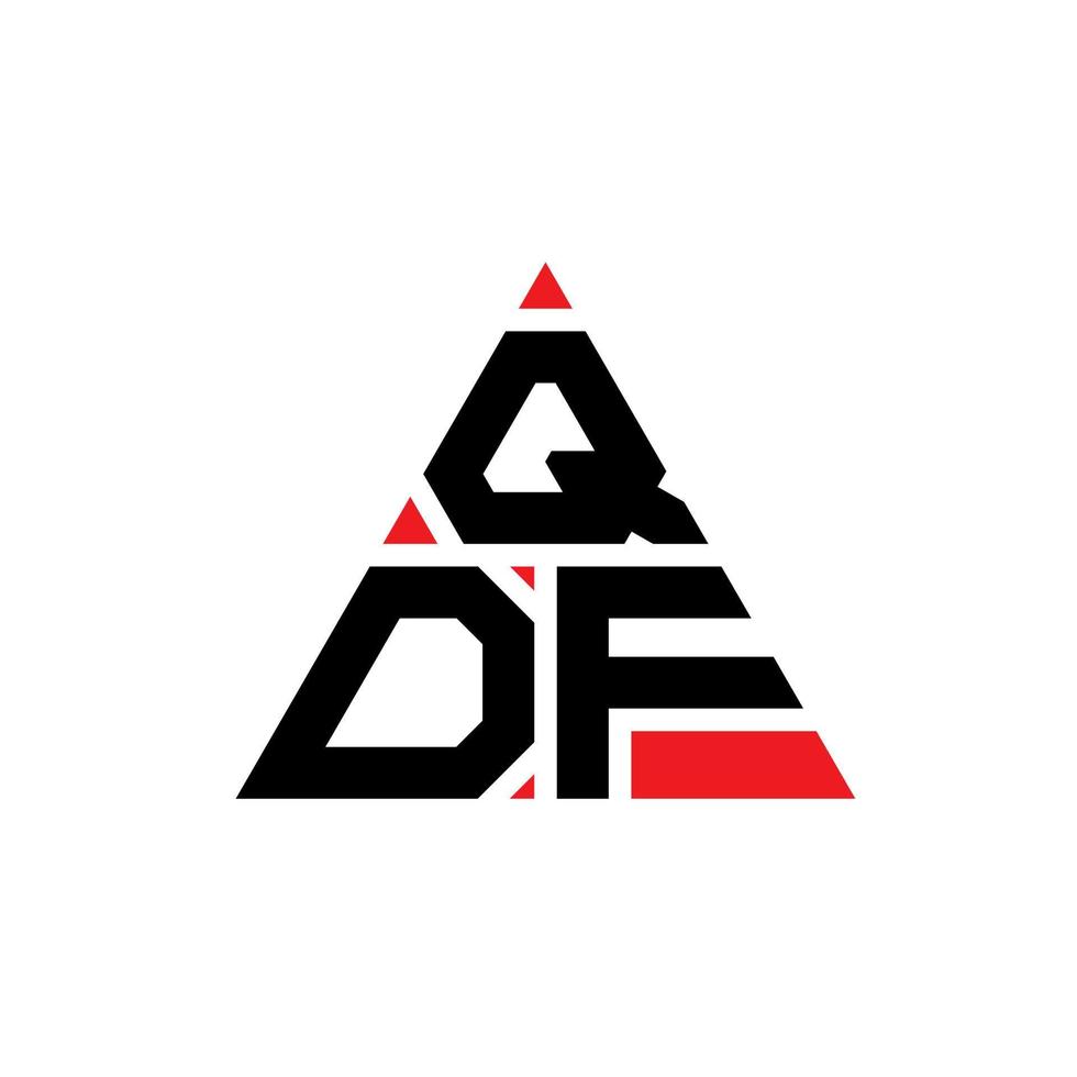 design del logo della lettera triangolare qdf con forma triangolare. qdf triangolo logo design monogramma. modello di logo vettoriale triangolo qdf con colore rosso. qdf logo triangolare logo semplice, elegante e lussuoso.