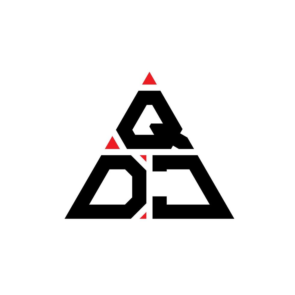 design del logo della lettera del triangolo qdj con forma triangolare. qdj triangolo logo design monogramma. modello di logo vettoriale triangolo qdj con colore rosso. logo triangolare qdj logo semplice, elegante e lussuoso.