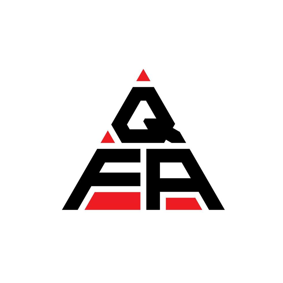 design del logo della lettera triangolare qfa con forma triangolare. qfa triangolo logo design monogramma. modello di logo vettoriale triangolo qfa con colore rosso. logo triangolare qfa logo semplice, elegante e lussuoso.