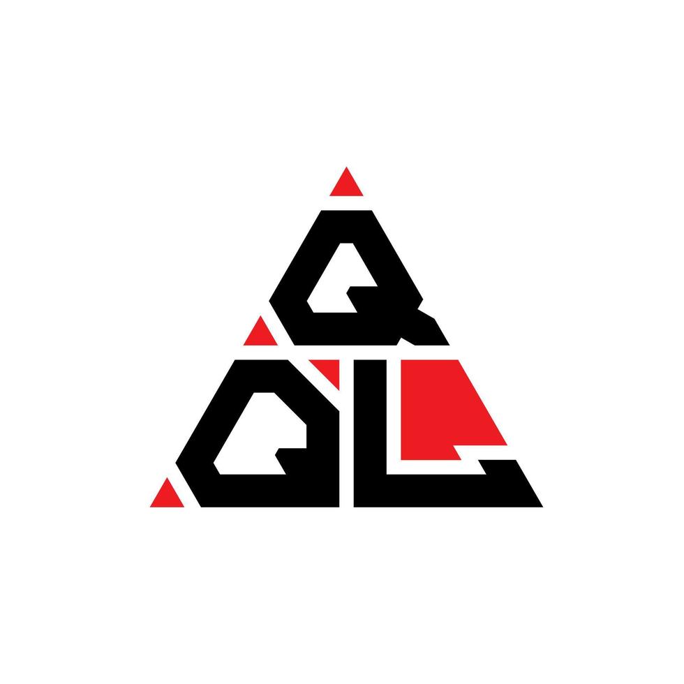 design del logo della lettera del triangolo qql con forma triangolare. qql triangolo logo design monogramma. modello di logo vettoriale triangolo qql con colore rosso. logo triangolare qql logo semplice, elegante e lussuoso.