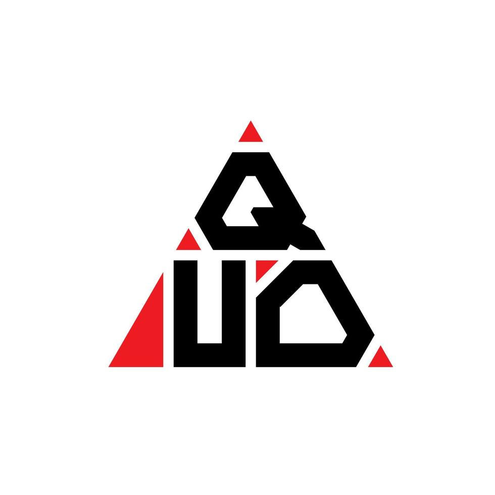 quo triangolo lettera logo design con forma triangolare. quo triangolo logo design monogramma. modello di logo vettoriale triangolo quo con colore rosso. logo triangolare quo logo semplice, elegante e lussuoso.
