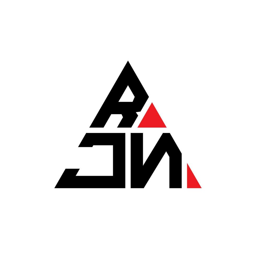 design del logo della lettera triangolo rjn con forma triangolare. monogramma di design del logo del triangolo rjn. modello di logo vettoriale triangolo rjn con colore rosso. logo triangolare rjn logo semplice, elegante e lussuoso.