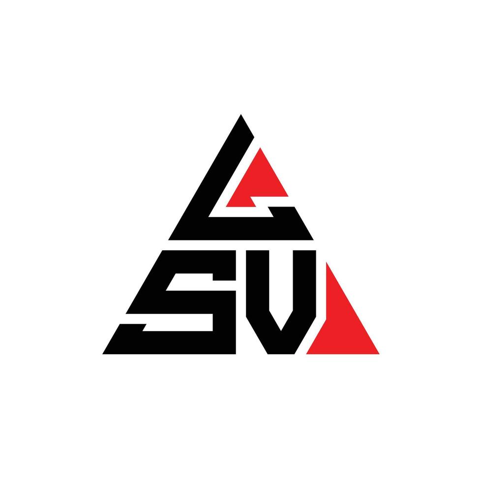 logo lettera triangolo lsv con forma triangolare. lsv triangolo logo design monogramma. modello di logo vettoriale triangolo lsv con colore rosso. logo triangolare lsv logo semplice, elegante e lussuoso.