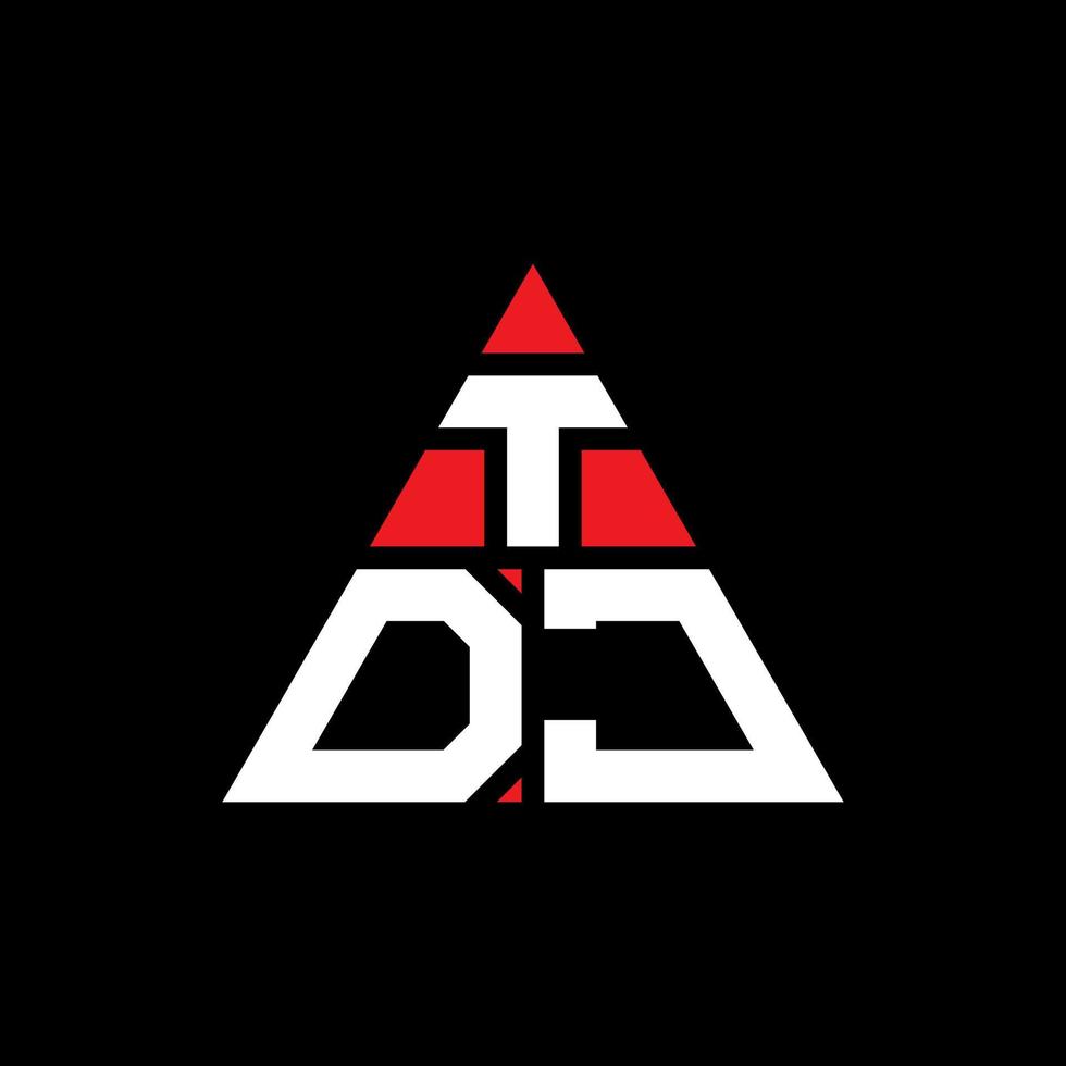 design del logo della lettera del triangolo tdj con forma triangolare. tdj triangolo logo design monogramma. modello di logo vettoriale triangolo tdj con colore rosso. logo triangolare tdj logo semplice, elegante e lussuoso.