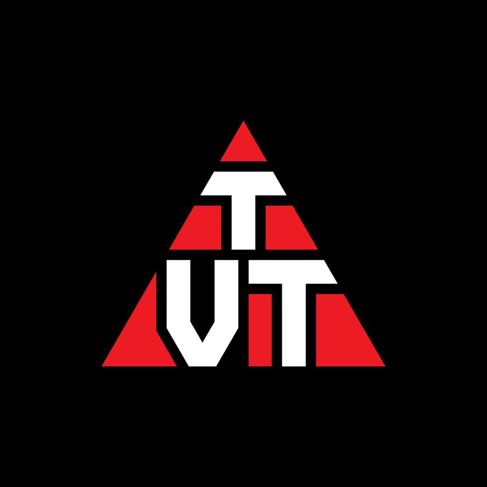 design del logo della lettera triangolare tvt con forma triangolare. monogramma di design del logo del triangolo tvt. modello di logo vettoriale triangolo tvt con colore rosso. logo triangolare tvt logo semplice, elegante e lussuoso.