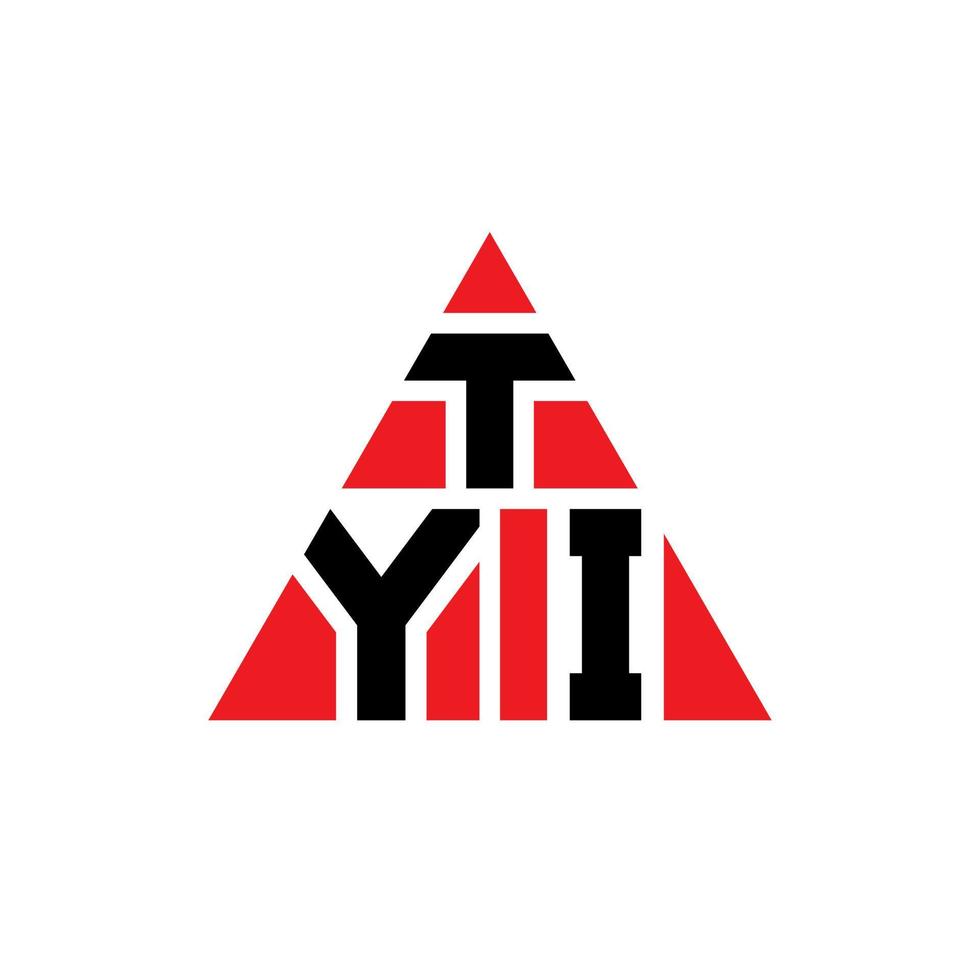 design del logo della lettera del triangolo tyi con forma triangolare. monogramma di design del logo del triangolo tyi. modello di logo vettoriale triangolo tyi con colore rosso. logo triangolare tyi logo semplice, elegante e lussuoso.