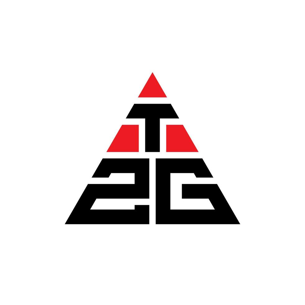 design del logo della lettera triangolare tzg con forma triangolare. tzg triangolo logo design monogramma. modello di logo vettoriale triangolo tzg con colore rosso. logo triangolare tzg logo semplice, elegante e lussuoso.