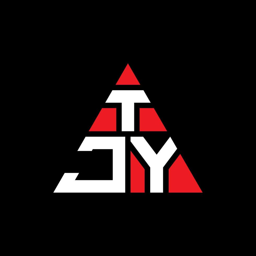 design del logo della lettera triangolare tjy con forma triangolare. tjy triangolo logo design monogramma. modello di logo vettoriale triangolo tjy con colore rosso. logo triangolare tjy logo semplice, elegante e lussuoso.