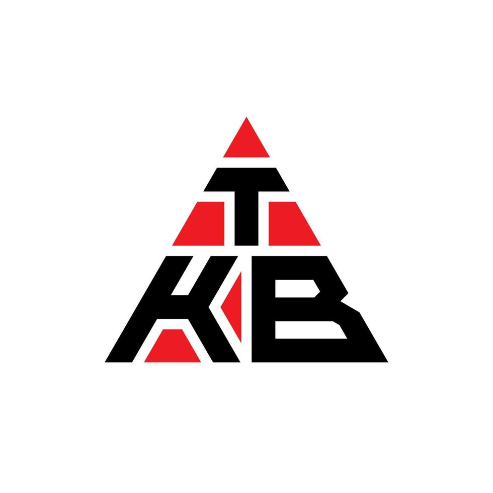 design del logo della lettera triangolare tkb con forma triangolare. tkb triangolo logo design monogramma. modello di logo vettoriale triangolo tkb con colore rosso. tkb logo triangolare logo semplice, elegante e lussuoso.
