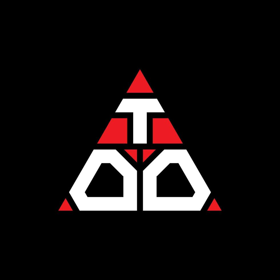 disegno del logo della lettera troppo triangolo con forma triangolare. monogramma di design del logo a triangolo troppo. modello di logo vettoriale troppo triangolo con colore rosso. logo troppo triangolare logo semplice, elegante e lussuoso.