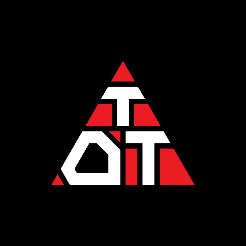 design del logo della lettera del triangolo tot con forma triangolare. monogramma di design del logo del triangolo tot. modello di logo vettoriale triangolo tot con colore rosso. tot logo triangolare logo semplice, elegante e lussuoso.