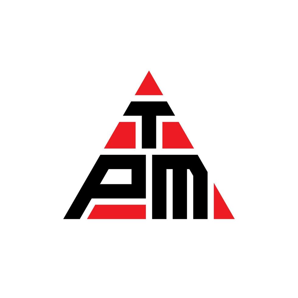 design del logo della lettera triangolare tpm con forma triangolare. monogramma di design del logo del triangolo tpm. modello di logo vettoriale triangolo tpm con colore rosso. logo triangolare tpm logo semplice, elegante e lussuoso.