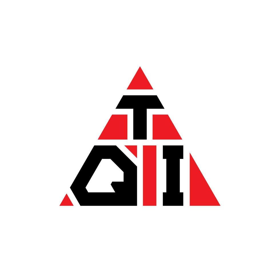 design del logo della lettera triangolare tqi con forma triangolare. tqi triangolo logo design monogramma. modello di logo vettoriale triangolo tqi con colore rosso. logo triangolare tqi logo semplice, elegante e lussuoso.