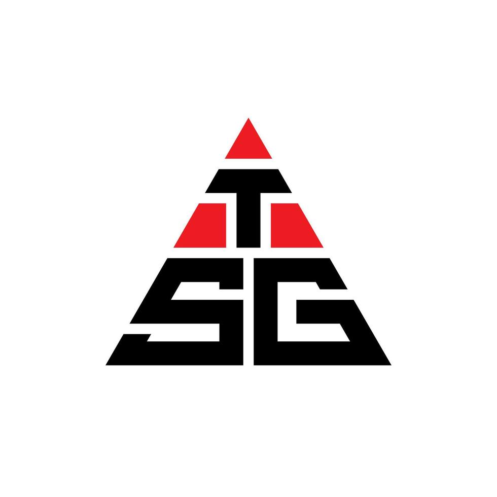 tsg triangolo lettera logo design con forma triangolare. tsg triangolo logo design monogramma. modello di logo vettoriale triangolo tsg con colore rosso. logo triangolare tsg logo semplice, elegante e lussuoso.