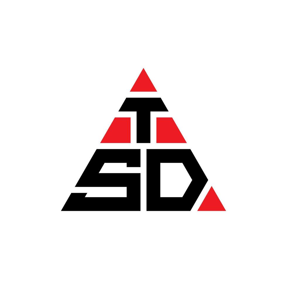 tsd triangolo lettera logo design con forma triangolare. tsd triangolo logo design monogramma. modello di logo vettoriale triangolo tsd con colore rosso. logo triangolare tsd logo semplice, elegante e lussuoso.