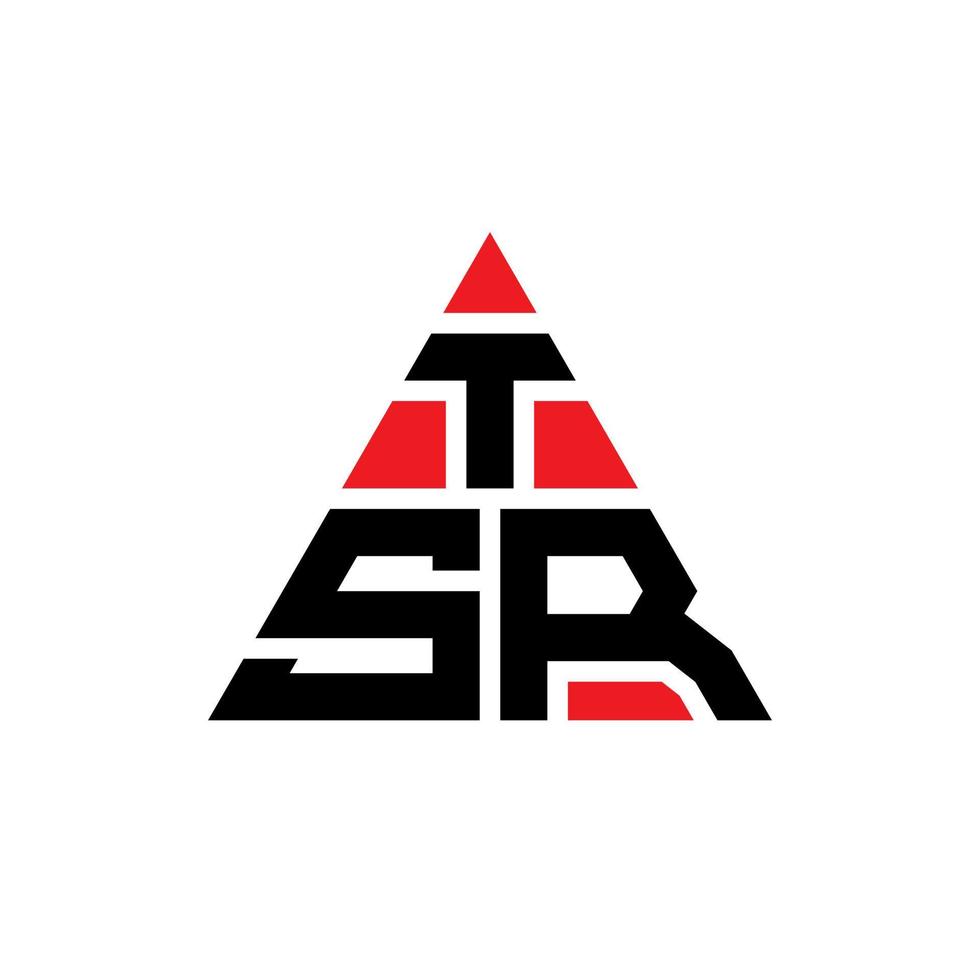 logo della lettera triangolare tsr con forma triangolare. tsr triangolo logo design monogramma. modello di logo vettoriale triangolo tsr con colore rosso. logo triangolare tsr logo semplice, elegante e lussuoso.