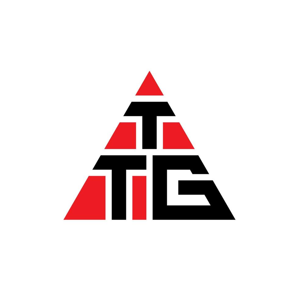 design del logo della lettera del triangolo ttg con forma triangolare. ttg triangolo logo design monogramma. modello di logo vettoriale triangolo ttg con colore rosso. logo triangolare ttg logo semplice, elegante e lussuoso.