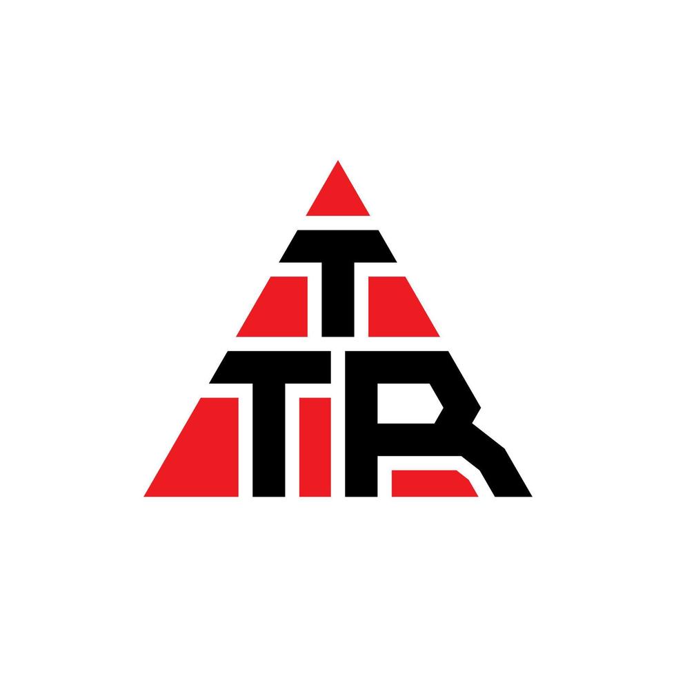 logo lettera triangolare ttr con forma triangolare. ttr triangolo logo design monogramma. modello di logo vettoriale triangolo ttr con colore rosso. logo triangolare ttr logo semplice, elegante e lussuoso.