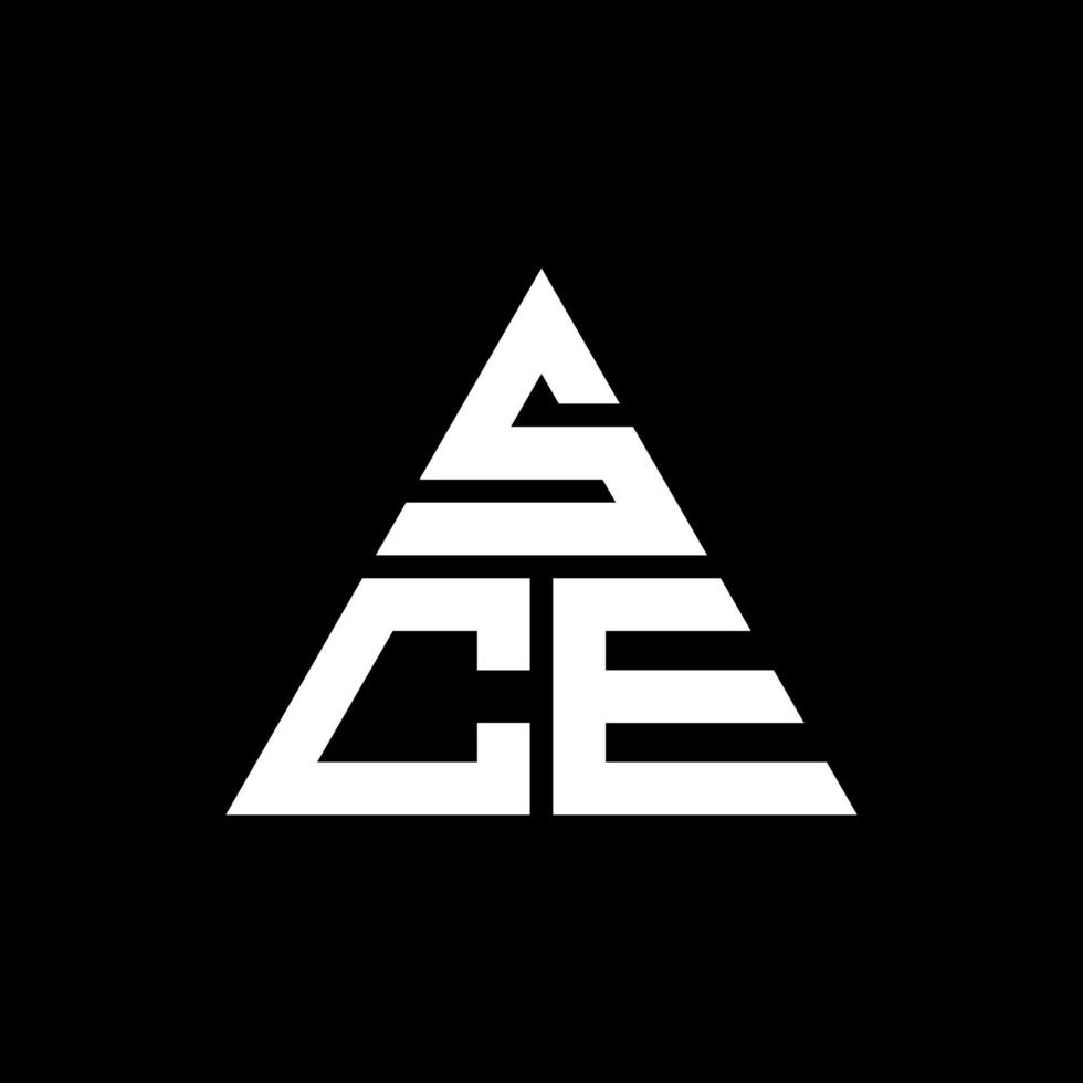 sce triangolo logo lettera design con forma triangolare. sce triangolo logo design monogramma. modello di logo vettoriale triangolo sce con colore rosso. sce logo triangolare logo semplice, elegante e lussuoso.