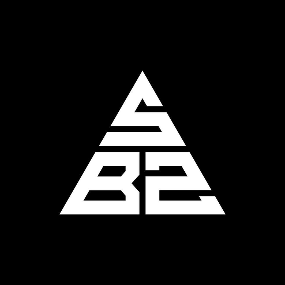 design del logo della lettera del triangolo sbz con forma triangolare. monogramma di design del logo del triangolo sbz. modello di logo vettoriale triangolo sbz con colore rosso. logo triangolare sbz logo semplice, elegante e lussuoso.