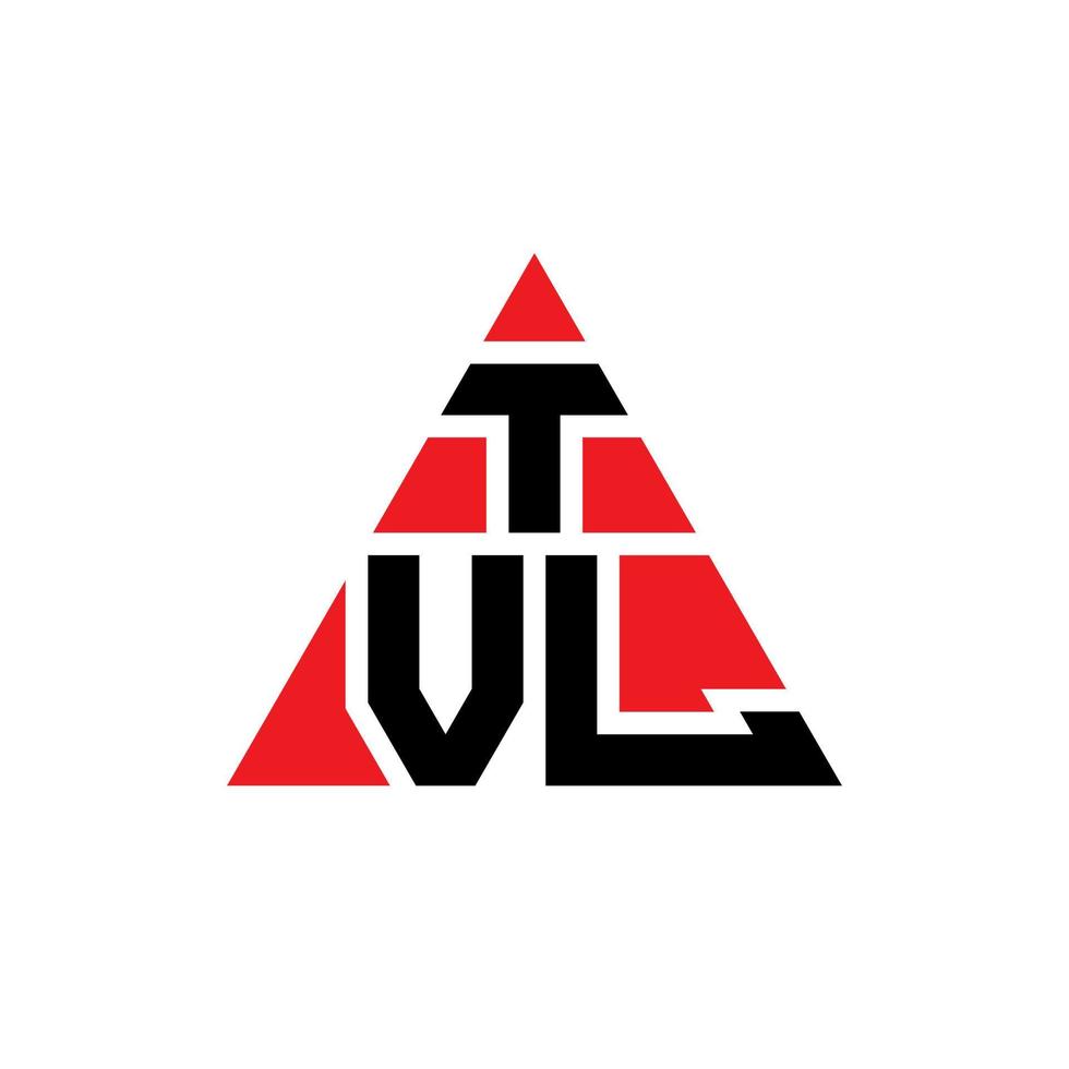 design del logo della lettera triangolare tvl con forma triangolare. monogramma di design del logo del triangolo tvl. modello di logo vettoriale triangolo tvl con colore rosso. tvl logo triangolare logo semplice, elegante e lussuoso.