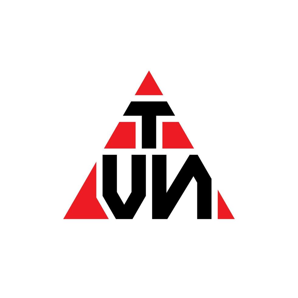 design del logo della lettera triangolare tvn con forma triangolare. monogramma di design con logo triangolo tvn. modello di logo vettoriale triangolo tvn con colore rosso. logo triangolare tvn logo semplice, elegante e lussuoso.