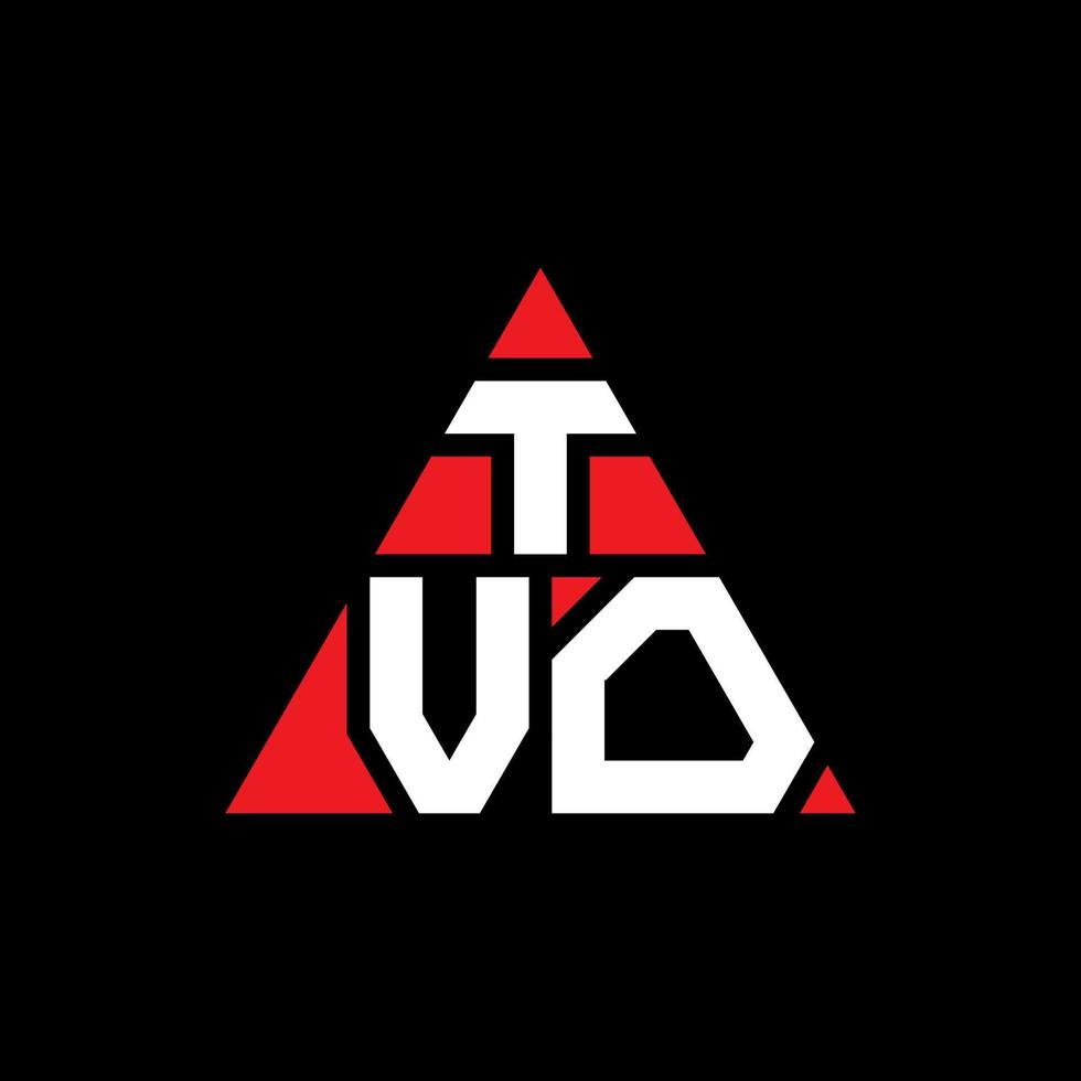 logo della lettera triangolare tvo con forma triangolare. monogramma di design del logo triangolo tvo. modello di logo vettoriale triangolo tvo con colore rosso. logo triangolare tvo logo semplice, elegante e lussuoso.