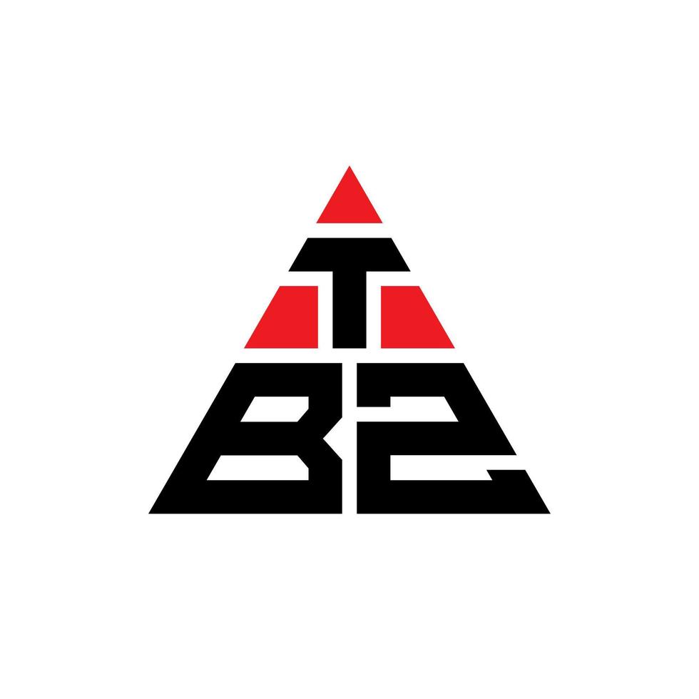 design del logo della lettera triangolare tbz con forma triangolare. monogramma di design del logo del triangolo tbz. modello di logo vettoriale triangolo tbz con colore rosso. tbz logo triangolare logo semplice, elegante e lussuoso.