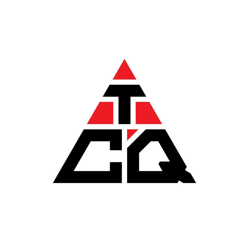 design del logo della lettera triangolare tcq con forma triangolare. tcq triangolo logo design monogramma. modello di logo vettoriale triangolo tcq con colore rosso. logo triangolare tcq logo semplice, elegante e lussuoso.