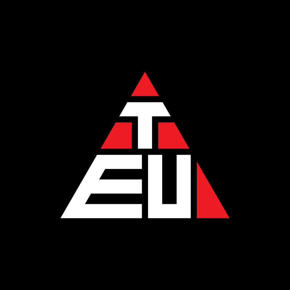 design del logo della lettera triangolo teu con forma triangolare. monogramma di design del logo del triangolo teu. modello di logo vettoriale triangolo teu con colore rosso. logo triangolare teu logo semplice, elegante e lussuoso.