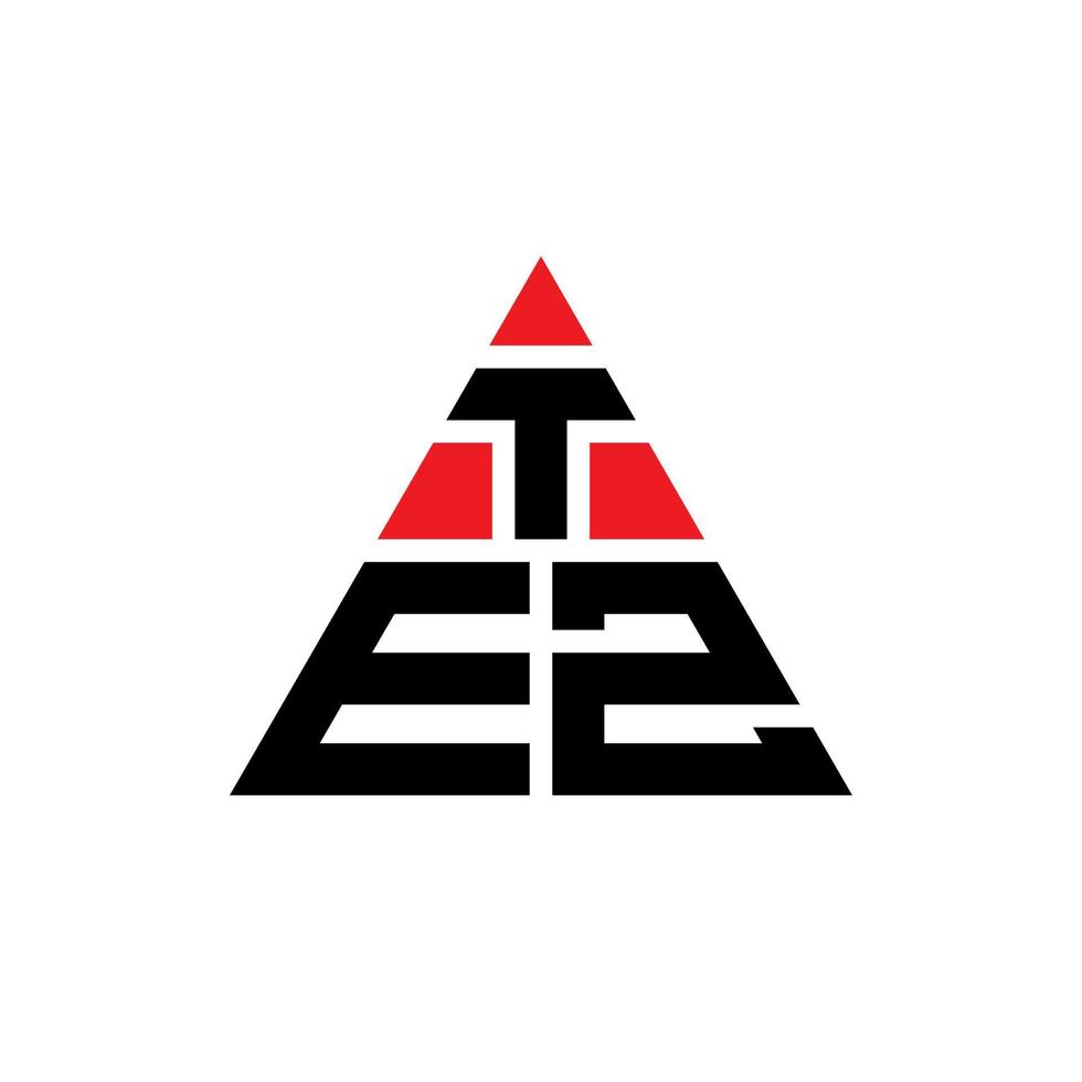 tez triangolo lettera logo design con forma triangolare. monogramma di design del logo del triangolo tez. modello di logo vettoriale triangolo tez con colore rosso. tez logo triangolare logo semplice, elegante e lussuoso.
