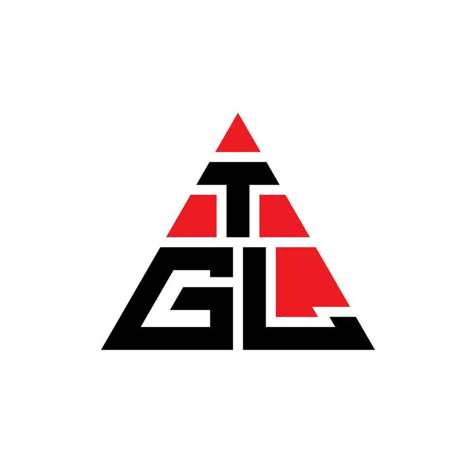 design del logo della lettera del triangolo tgl con forma triangolare. tgl triangolo logo design monogramma. modello di logo vettoriale triangolo tgl con colore rosso. logo triangolare tgl logo semplice, elegante e lussuoso.