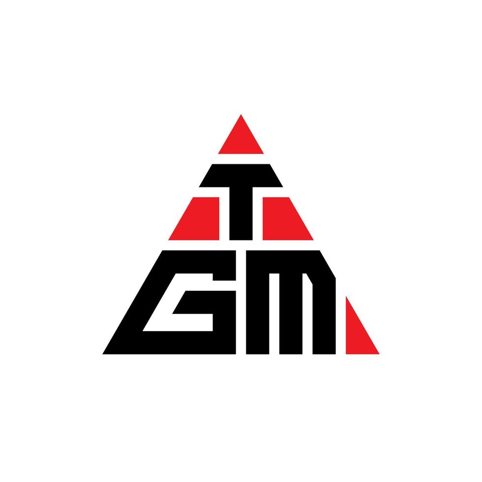 design del logo della lettera triangolare tgm con forma triangolare. tgm triangolo logo design monogramma. modello di logo vettoriale triangolo tgm con colore rosso. logo triangolare tgm logo semplice, elegante e lussuoso.