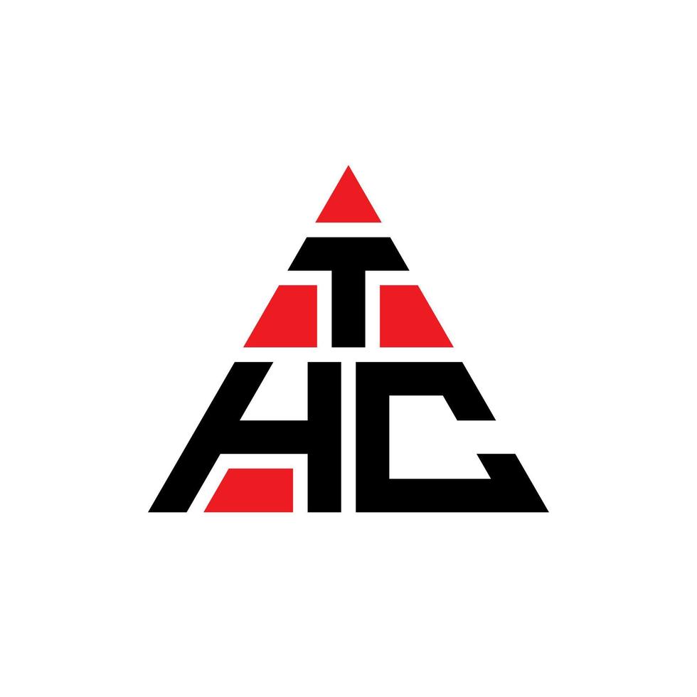 thc triangolo lettera logo design con forma triangolare. thc triangolo logo design monogramma. modello di logo vettoriale triangolo thc con colore rosso. thc logo triangolare logo semplice, elegante e lussuoso.