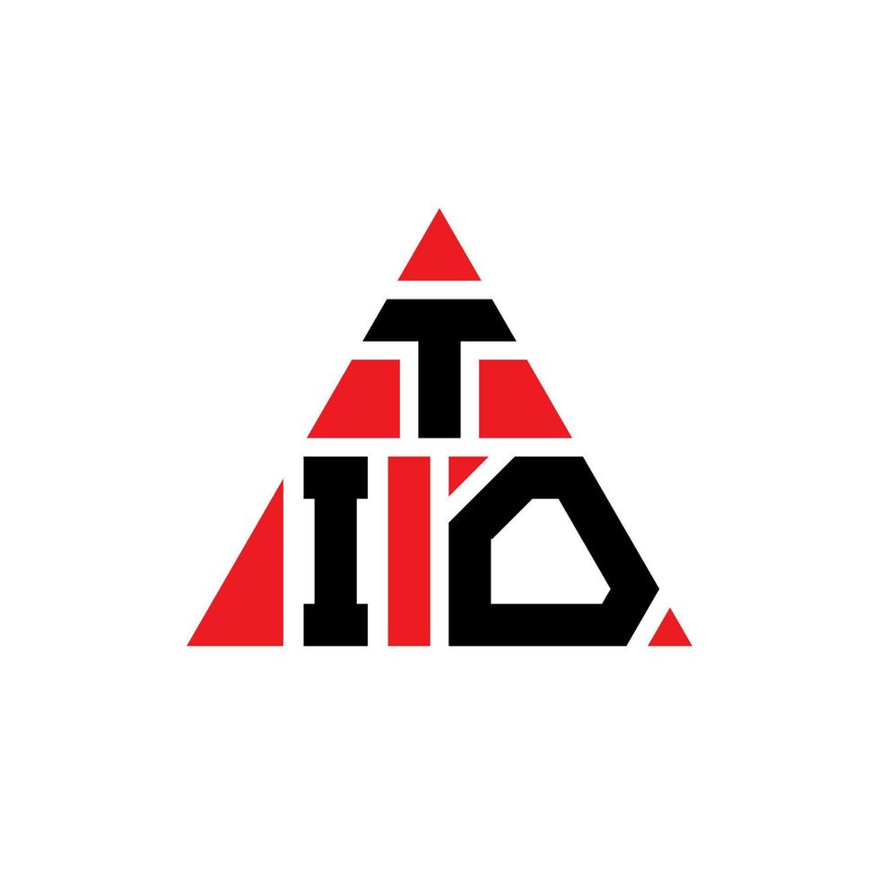 design del logo della lettera triangolare tio con forma triangolare. tio triangolo logo design monogramma. modello logo tio triangolo vettoriale con colore rosso. logo triangolare tio logo semplice, elegante e lussuoso.