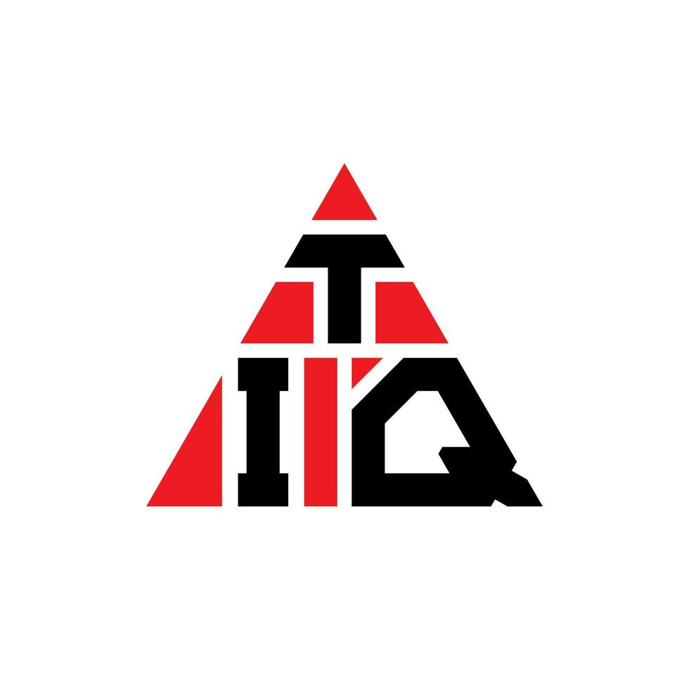 design del logo della lettera triangolare tiq con forma triangolare. monogramma tiq triangolo logo design. modello di logo vettoriale triangolo tiq con colore rosso. logo triangolare tiq logo semplice, elegante e lussuoso.