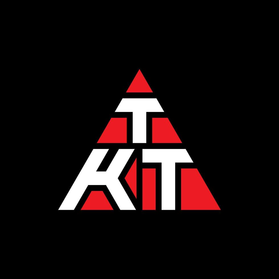 tkt triangolo lettera logo design con forma triangolare. tkt triangolo logo design monogramma. modello di logo vettoriale triangolo tkt con colore rosso. logo triangolare tkt logo semplice, elegante e lussuoso.