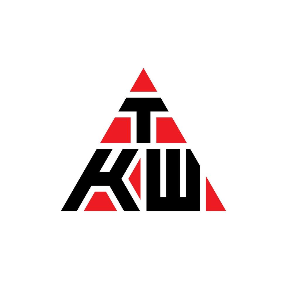 design del logo della lettera triangolare tkw con forma triangolare. monogramma di design del logo del triangolo tkw. modello di logo vettoriale triangolo tkw con colore rosso. logo triangolare tkw logo semplice, elegante e lussuoso.