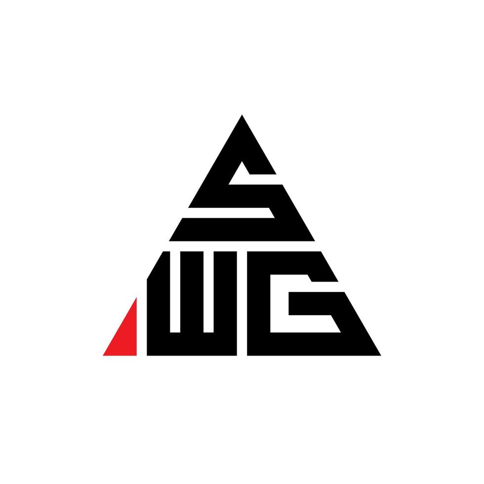 design del logo della lettera del triangolo swg con forma triangolare. monogramma di design del logo del triangolo swg. modello di logo vettoriale triangolo swg con colore rosso. logo triangolare swg logo semplice, elegante e lussuoso.