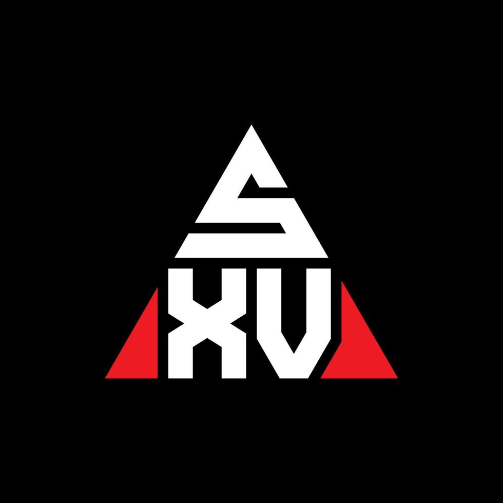 design del logo della lettera del triangolo sxv con forma triangolare. sxv triangolo logo design monogramma. modello di logo vettoriale triangolo sxv con colore rosso. logo triangolare sxv logo semplice, elegante e lussuoso.