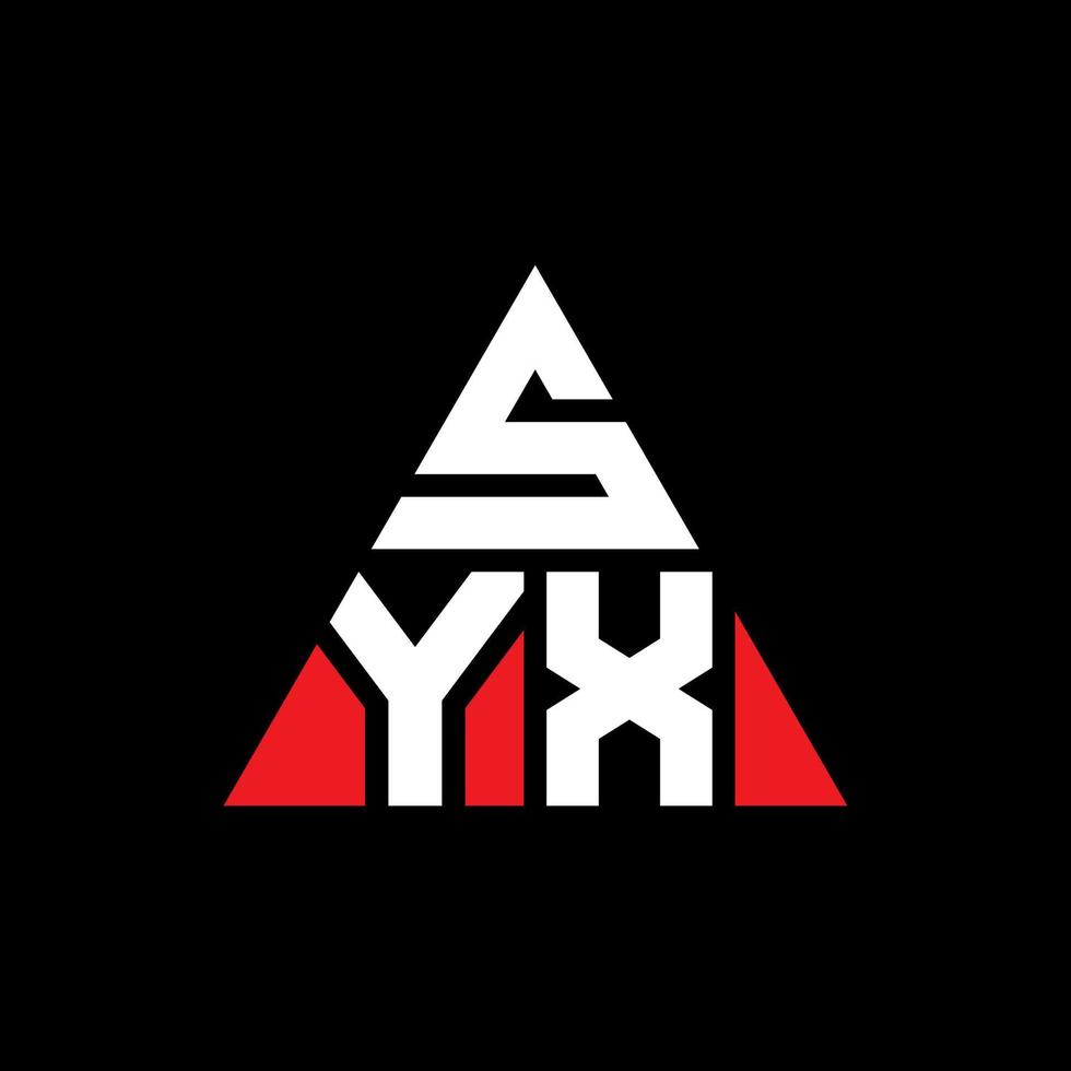 syx triangolo lettera logo design con forma triangolare. monogramma di design del logo del triangolo syx. modello di logo vettoriale triangolo syx con colore rosso. logo triangolare syx logo semplice, elegante e lussuoso.
