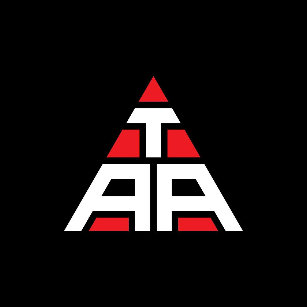 design del logo della lettera triangolare taa con forma triangolare. monogramma di design del logo del triangolo taa. modello di logo vettoriale triangolo taa con colore rosso. logo triangolare taa logo semplice, elegante e lussuoso.