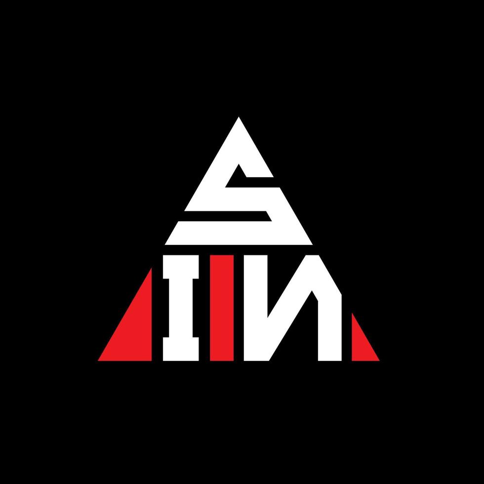 design del logo della lettera del triangolo del peccato con forma triangolare. sin triangolo logo design monogramma. modello di logo vettoriale triangolo peccato con colore rosso. peccato logo triangolare logo semplice, elegante e lussuoso.