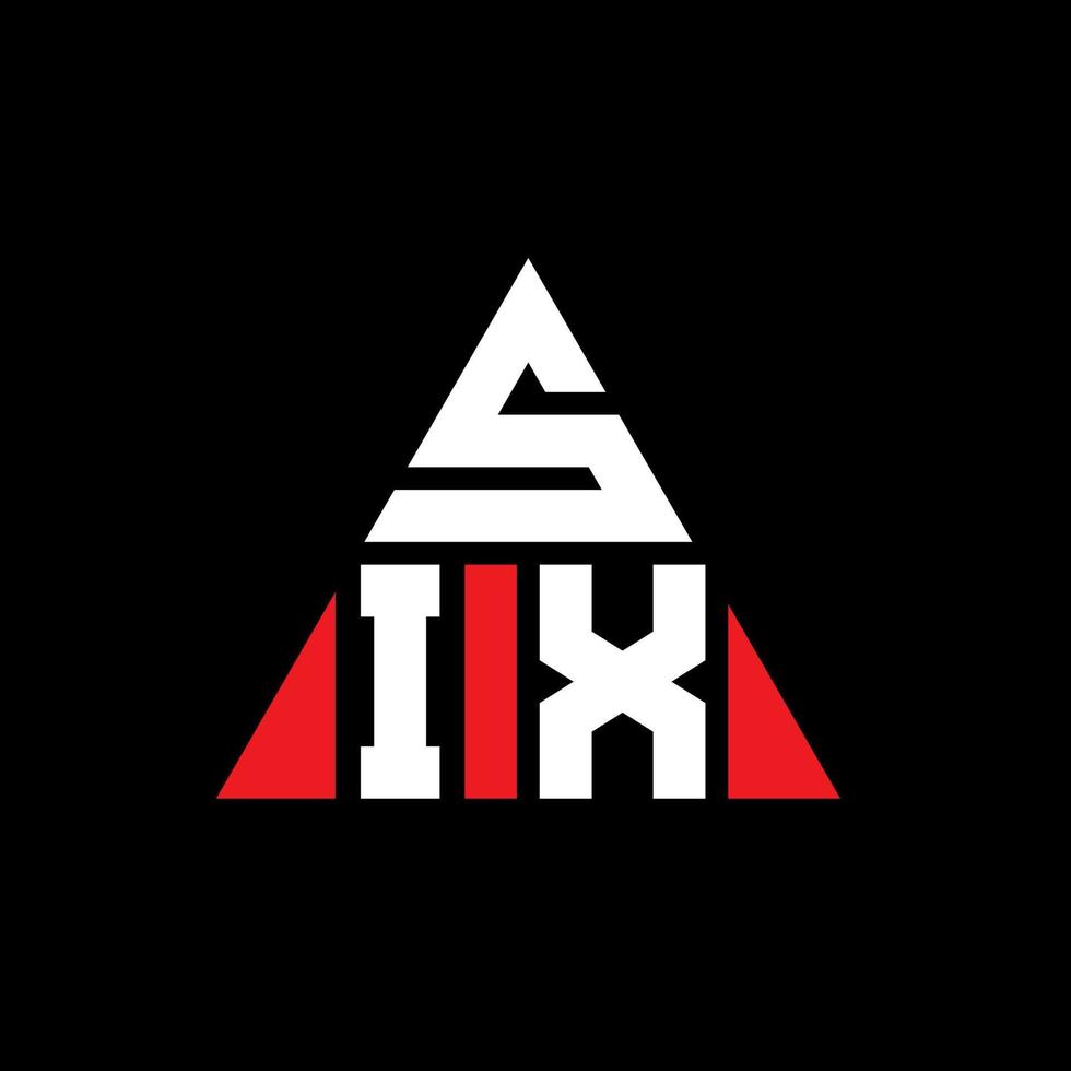 design con logo a sei lettere triangolari con forma triangolare. monogramma di design con logo a sei triangoli. modello di logo vettoriale a sei triangoli con colore rosso. sei logo triangolare semplice, elegante e lussuoso logo.
