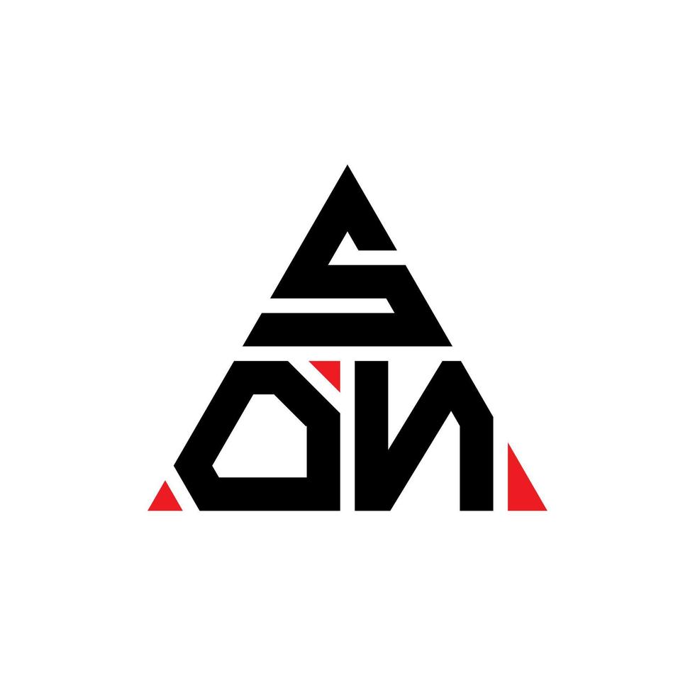 design del logo della lettera del triangolo del figlio con forma triangolare. monogramma di design del logo del triangolo figlio. modello di logo di vettore del triangolo figlio con colore rosso. logo triangolare figlio logo semplice, elegante e lussuoso.
