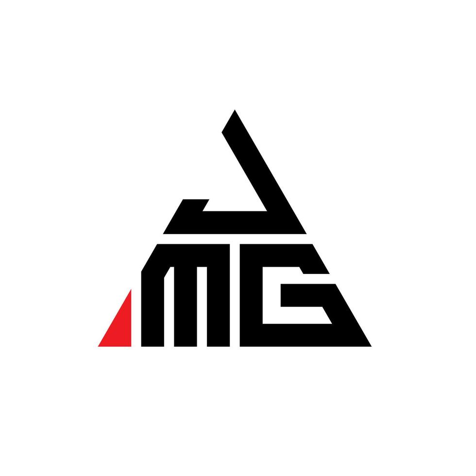 jmg triangolo lettera logo design con forma triangolare. monogramma di design del logo del triangolo jmg. modello di logo vettoriale triangolo jmg con colore rosso. jmg logo triangolare logo semplice, elegante e lussuoso.