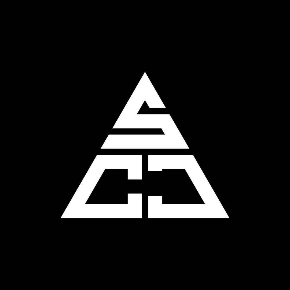 scj triangolo lettera logo design con forma triangolare. scj triangolo logo design monogramma. modello di logo vettoriale triangolo scj con colore rosso. logo triangolare scj logo semplice, elegante e lussuoso.
