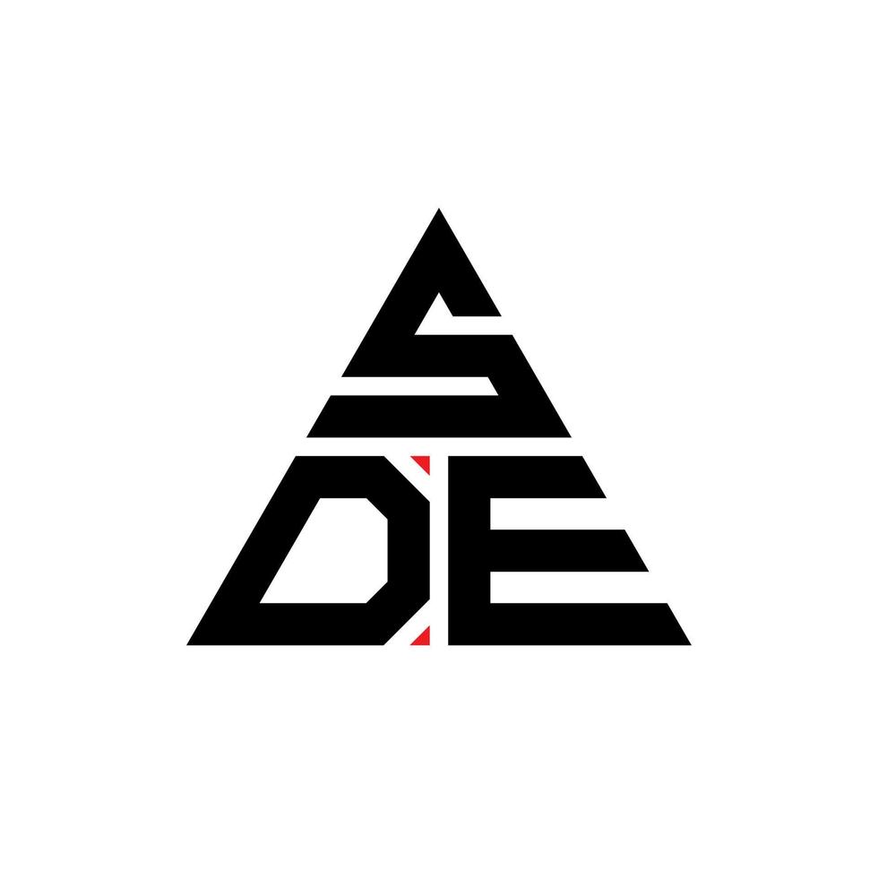 design del logo della lettera del triangolo sde con forma triangolare. monogramma di design del logo del triangolo sde. modello di logo vettoriale triangolo sde con colore rosso. logo triangolare sde logo semplice, elegante e lussuoso.