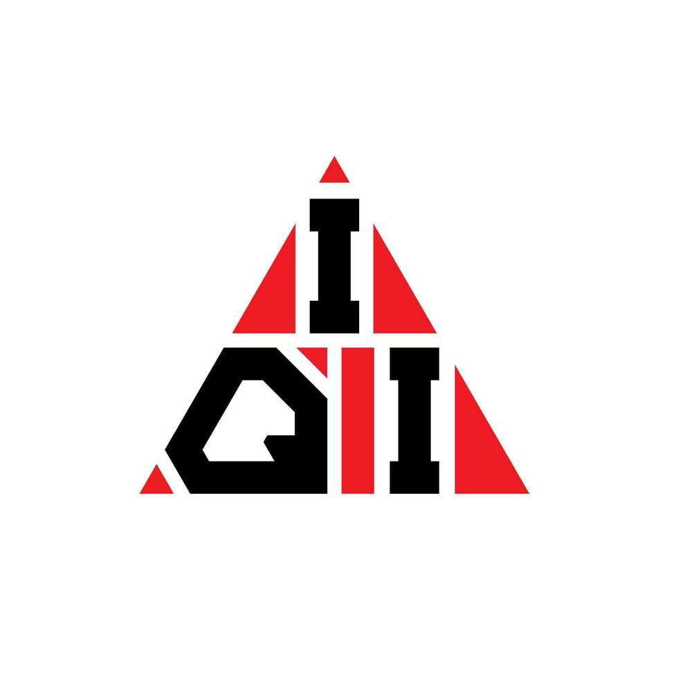 design del logo della lettera del triangolo iqi con forma triangolare. iqi triangolo logo design monogramma. modello di logo vettoriale triangolo iqi con colore rosso. logo triangolare iqi logo semplice, elegante e lussuoso.