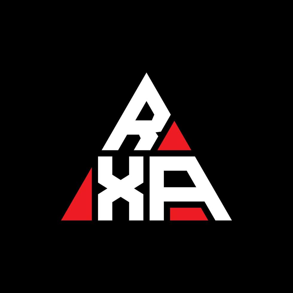 design del logo della lettera del triangolo rxa con forma triangolare. monogramma di design del logo del triangolo rxa. modello di logo vettoriale triangolo rxa con colore rosso. logo triangolare rxa logo semplice, elegante e lussuoso.